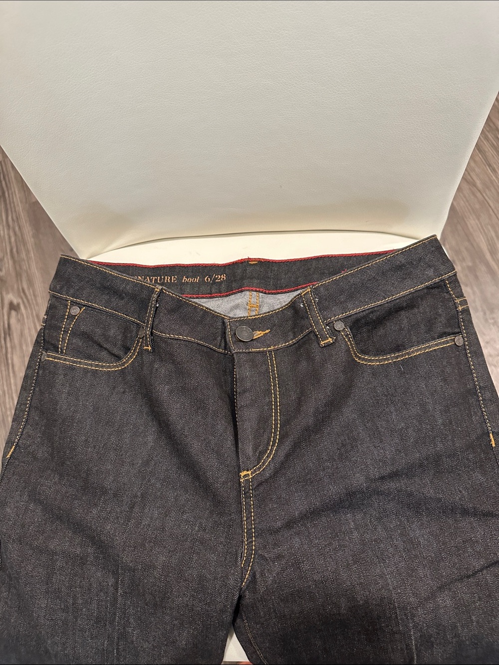 Talbots Women’s dark Jeans with brown stitching